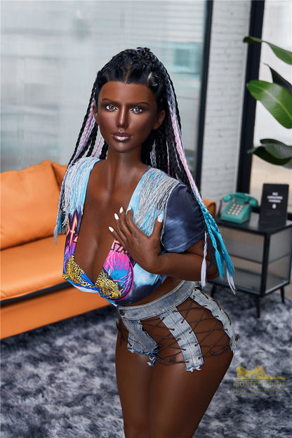 Celine Black-160cm(5'25") H-cup Full Silicone Sex Doll - Irontech Doll